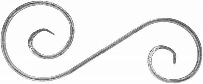 Завиток несимметричный 500х210 мм квадрат 10х10 мм 10.304