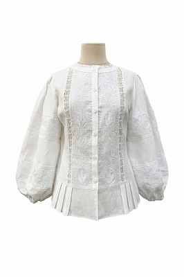 Вышиванка Галерея льна Роуз белый р. 52 9128/52/101 