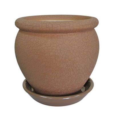 Горшок керамический Ориана-Запорожкерамика Вьетнам №1 шелк молочний шоколад 18 л круглый 18л молочный шоколад (011-1-136) 
