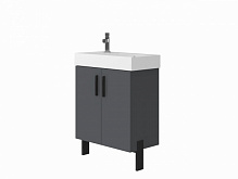 Тумба напольная ЮВЕНТА Manhattan - 65 серый с умывальником Stance-65