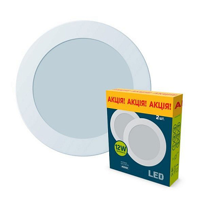 Светильник светодиодный Slim Round DNL-003 2 шт. 12 Вт белый 4000 К 
