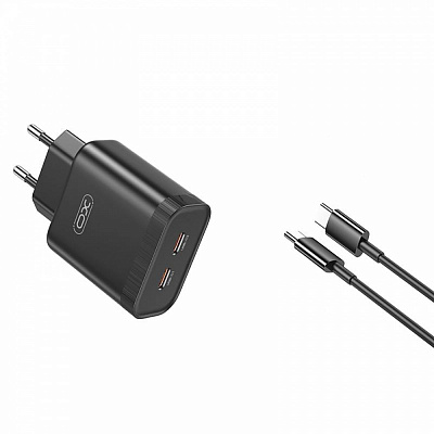 Сетевое зарядное устройство Xo L105-CC 35W 2хUSB-C Black