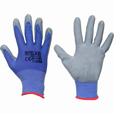 Рукавички Reis RTELA NS сірого-синього кольору з покриттям латекс M (8) RTELA NS