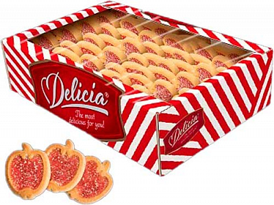 Печенье Делиция сдобное Райские яблочки с вишневым желе 600 г (4820167917272) 