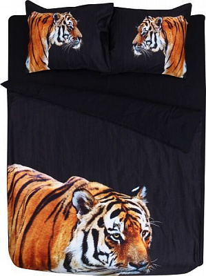 Комплект постільної білизни Exclusive Тигр 1,5 чорно-коричневий La Nuit