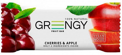 Батончик Greengy Вишні та яблука 26 г