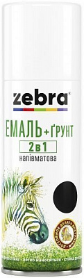 Эмаль аэрозольная ZEBRA 2в1 Акварель (эмаль+грунт) серый полумат 400 мл