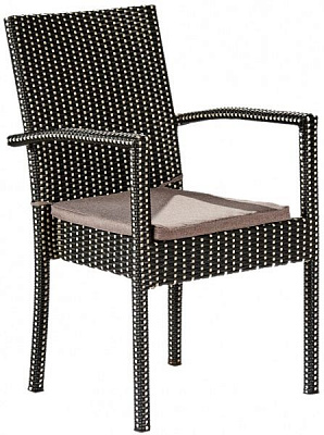 Кресло Rattwood Плед 2561 92x57x43 см черно-белый 