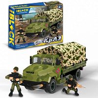 Игрушка-конструктор Iblock Армия КрАЗ с тентом PL-921-443-1