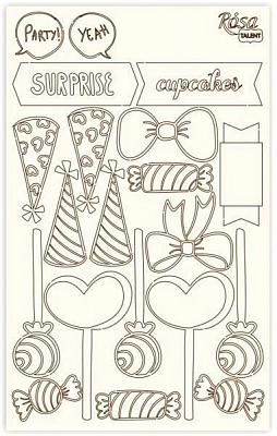 Чипборд для скрапбукинга Cake delicious 2 12,8х20 см 94232043 Rosa Talent