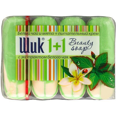 Мило Шик білий чай та м’ята + живильний крем 90 г 4 шт./уп.