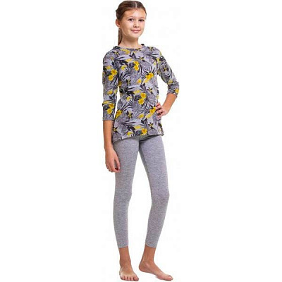 Пижама для девочек KOSTA 0102-8 р.146 серо-желтый