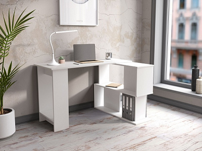 Стол компьютерный Viskonta 1240х900х750 мм белый премиум 