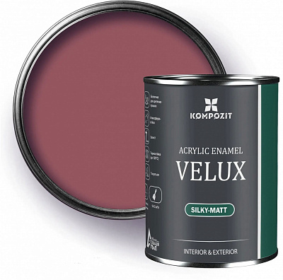 Емаль акрилова Kompozit VELUX 131 пыльная роза шовковистий мат 0,75л
