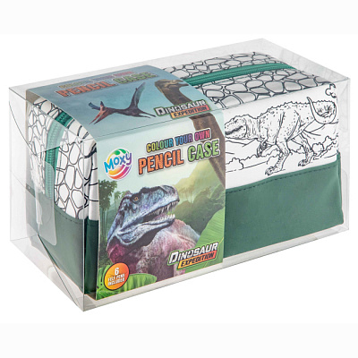 Пенал-раскраска MOXY Dinosaur Expedition с фломастерами 990194