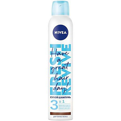 Сухой шампунь Nivea 3 в1 для темного волосся 200 мл 