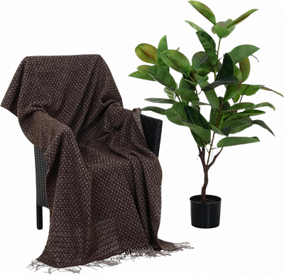 Плед Осло цвет в ассортименте 130x190 см коричневый Vladi