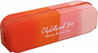 Пенал силиконовый BRPG601-6 Радостное детство оранжевый