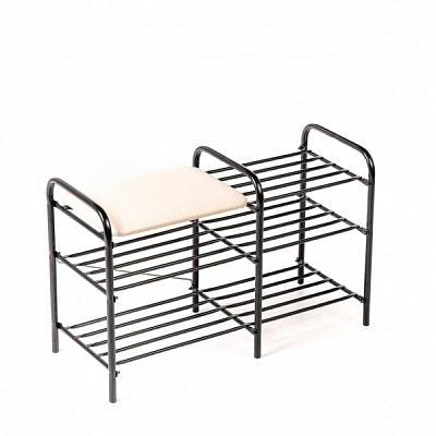 Подставка для обуви Люкс 3-уровневая металл 330x790x500 мм / черный 