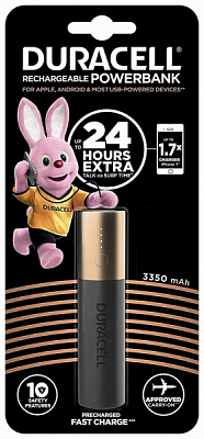 Внешний аккумулятор (Powerbank) Duracell 3350 mAh Black/Copper 