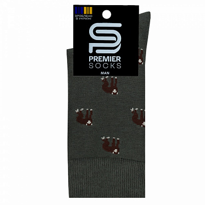 Носки мужские Premier Socks с мавпами р.25 хаки