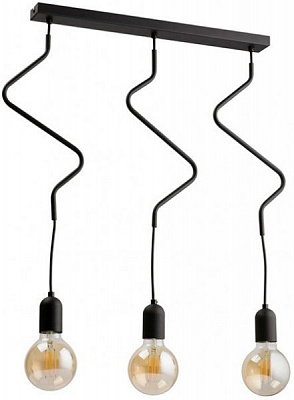 Люстра підвісна TK Lighting Zigzag 3PL 3x60 Вт E27 чорний 2440