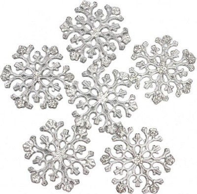 Декоративна підвіска Девілон акрилова сніжинка, 6 шт. 200596 8,5 см