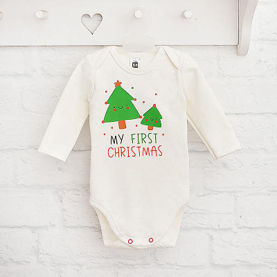 Боди детское унисекс Blanka Рождество р.68-74 бежевый 110888