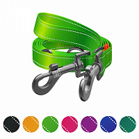 Повідець-перестібка Waudog Nylon Mono світловідбивний М Ш20 мм Д300 см салатовий