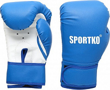 Боксерские перчатки SPORTKO 4oz голубой с белым