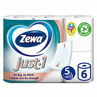 Туалетная бумага Zewa Zewa Just 1 пятислойная 6 шт.