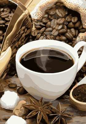 Картина по номерам Кофейное настроение Идейка 