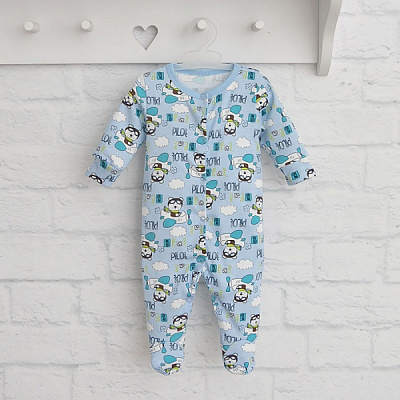 Человечек для мальчика Blanka Пилот р.68 голубой 110130 