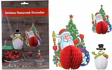 Декорація новорічна Дід Мороз 175х250 та Сніговик 140х200 мм 