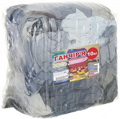 Ганчір'я джинсова серветка EXTRA різана 10 кг