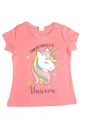 Футболка для девочки Роза 200243 р.110 коралловый 