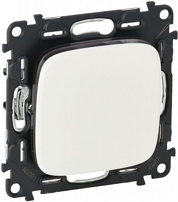 Вимикач прохідний одноклавішний Legrand Allure без підсвітки 10 А 250В білий 752007+755075