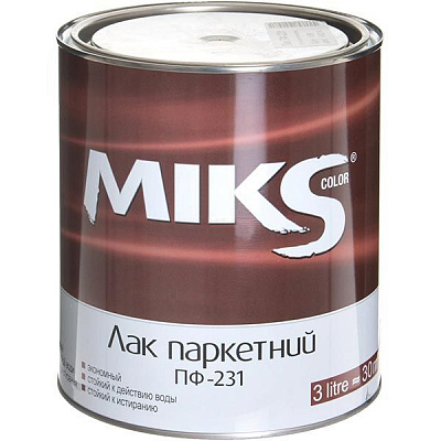 Лак ПФ-231 MIKS Color глянець 0,7кг прозорий
