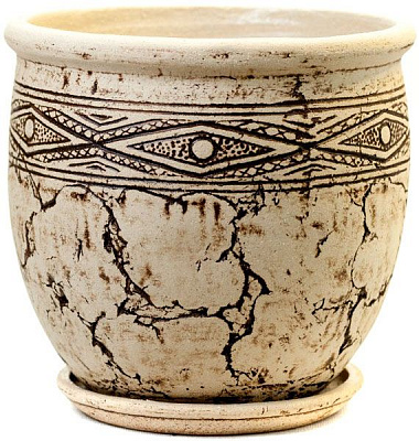 Горщик шамотний Руслан №3 круглий 6л бежевий