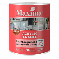 Акваемаль Maxima акрилова для дерева та металу шоколад шовковистий мат 2,3л
