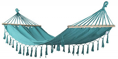 Гамак хлопчатобумажный UP! (Underprice) с бахромой 100x200 см бирюзовый