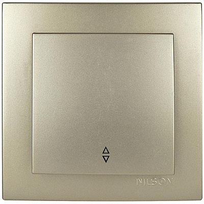 Вимикач прохідний одноклавішний Nilson Touran без підсвітки 10 А 230В IP20 золотий