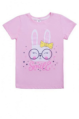 Футболка для девочек Luna Kids с принтом Smile р.116 розовый 