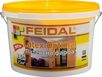 Краска латексная Feidal Latex Optimal мат белый 2.5л 