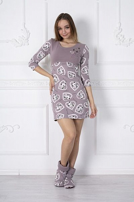 Ночная рубашка Roksana Koala 1036/16702 р. S светло-фиолетовый 