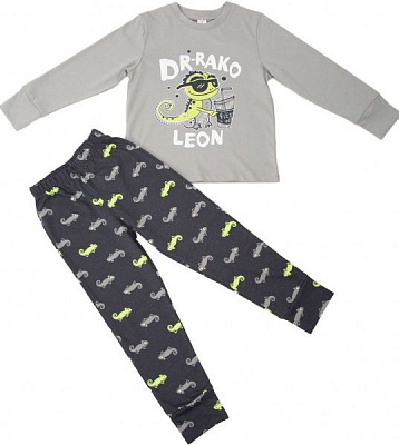 Піжама дитяча для хлопчика Roksana р.92-98 сірий із малюнком №1065/12333
