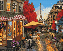 Картина за номерами Вуличне життя Парижа BS51385 40х50 см Brushme 
