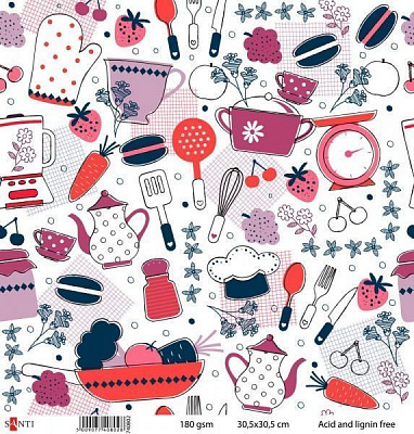 Бумага для скрапбукинга №33, 5шт/уп. 30.5х30.5 см 180 г/м² 