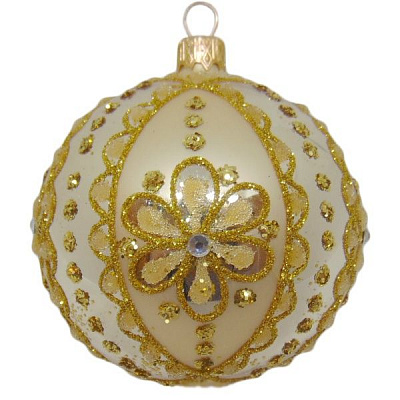 Куля новорічна Куля скляна d80 8463 80 мм золотистий