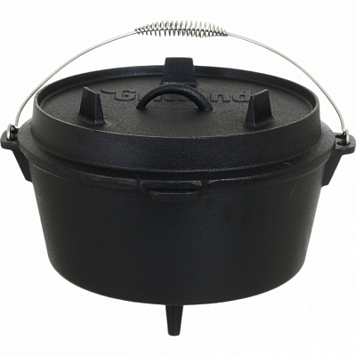 Казан Grilland 8 л чугунный туристический с крышкой UHR111704